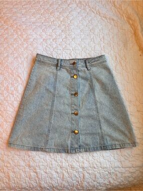 H&M Denim Button-Front mini skirt
